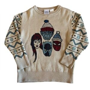 Disney 100 Marvel Knit Sweater XS Spider-Man Villain Winter Crewneck